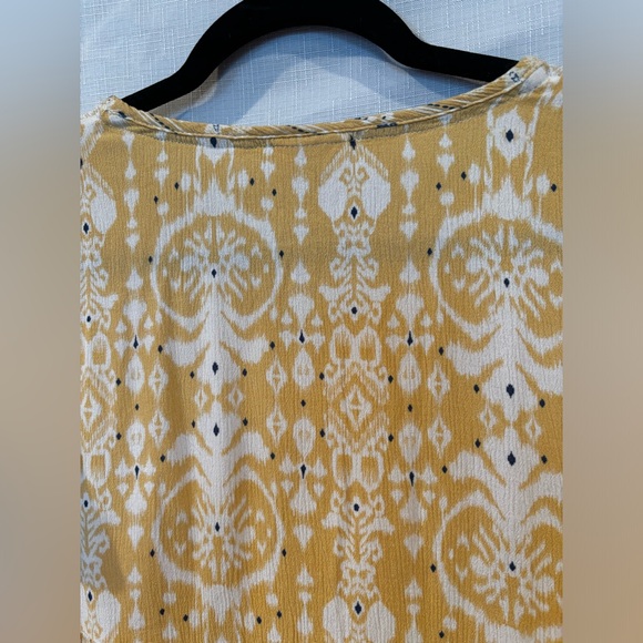 Knox Rose short sleeve floral flare top yellow embroidered detailing sz XS - Picture 4 of 6